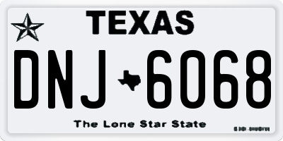 TX license plate DNJ6068