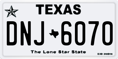 TX license plate DNJ6070