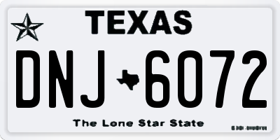 TX license plate DNJ6072