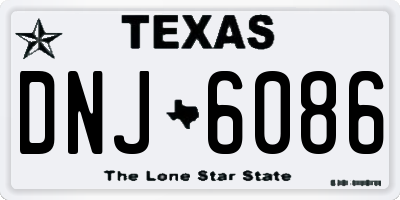 TX license plate DNJ6086