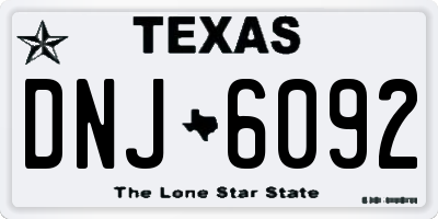 TX license plate DNJ6092
