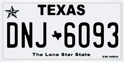 TX license plate DNJ6093