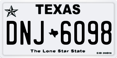 TX license plate DNJ6098