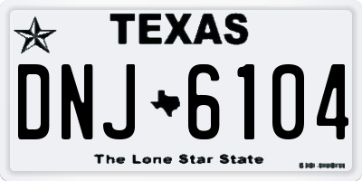 TX license plate DNJ6104