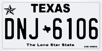 TX license plate DNJ6106