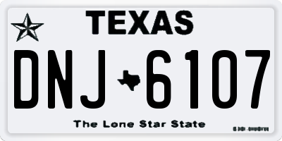 TX license plate DNJ6107