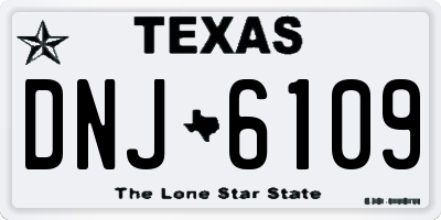TX license plate DNJ6109
