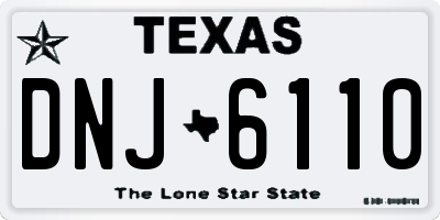 TX license plate DNJ6110