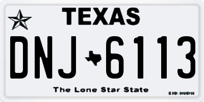 TX license plate DNJ6113
