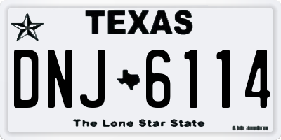 TX license plate DNJ6114