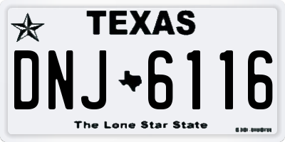 TX license plate DNJ6116
