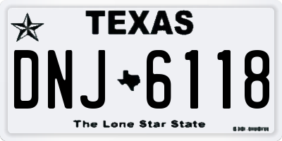 TX license plate DNJ6118
