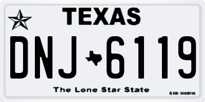 TX license plate DNJ6119