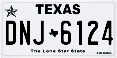 TX license plate DNJ6124