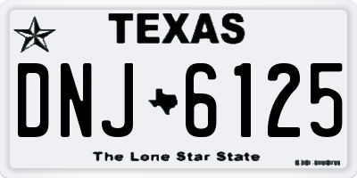 TX license plate DNJ6125