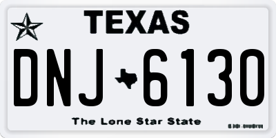 TX license plate DNJ6130