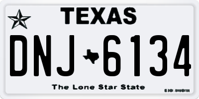 TX license plate DNJ6134