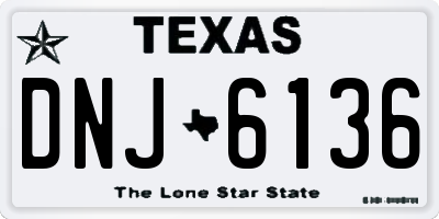 TX license plate DNJ6136