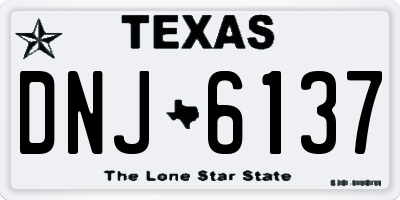 TX license plate DNJ6137