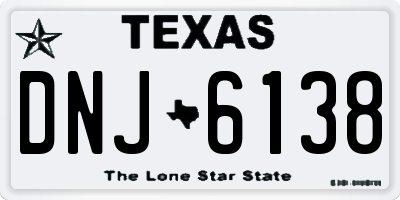TX license plate DNJ6138