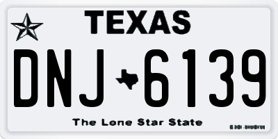 TX license plate DNJ6139