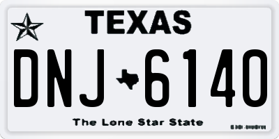 TX license plate DNJ6140