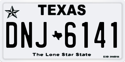 TX license plate DNJ6141