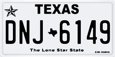TX license plate DNJ6149