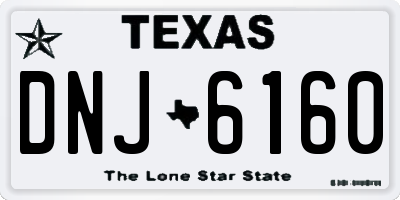 TX license plate DNJ6160