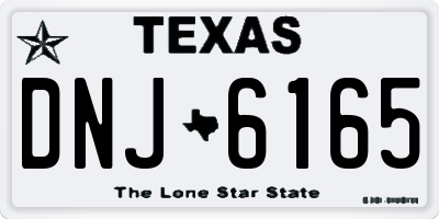 TX license plate DNJ6165