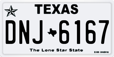 TX license plate DNJ6167