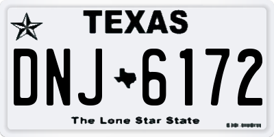 TX license plate DNJ6172
