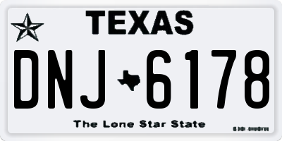 TX license plate DNJ6178