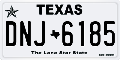 TX license plate DNJ6185