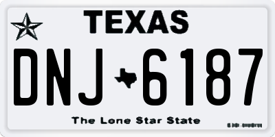 TX license plate DNJ6187