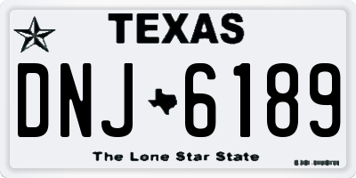 TX license plate DNJ6189