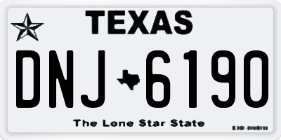 TX license plate DNJ6190