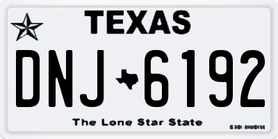 TX license plate DNJ6192