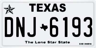 TX license plate DNJ6193