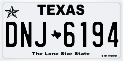 TX license plate DNJ6194