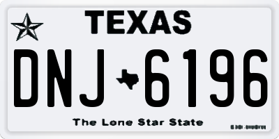 TX license plate DNJ6196