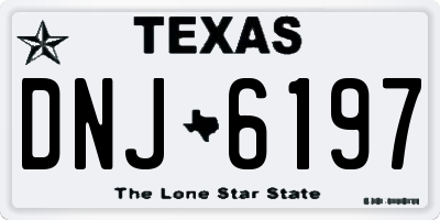 TX license plate DNJ6197