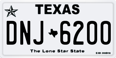 TX license plate DNJ6200