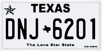 TX license plate DNJ6201