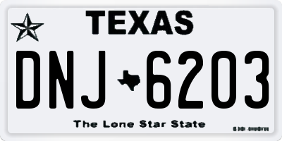 TX license plate DNJ6203