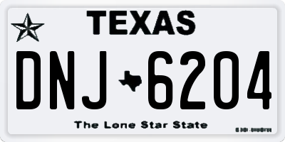 TX license plate DNJ6204