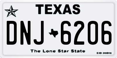 TX license plate DNJ6206