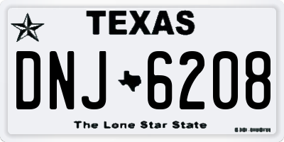 TX license plate DNJ6208