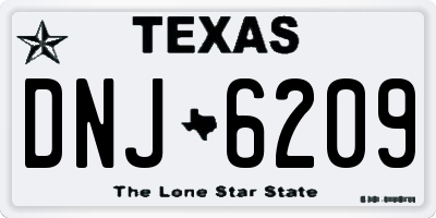 TX license plate DNJ6209