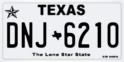 TX license plate DNJ6210
